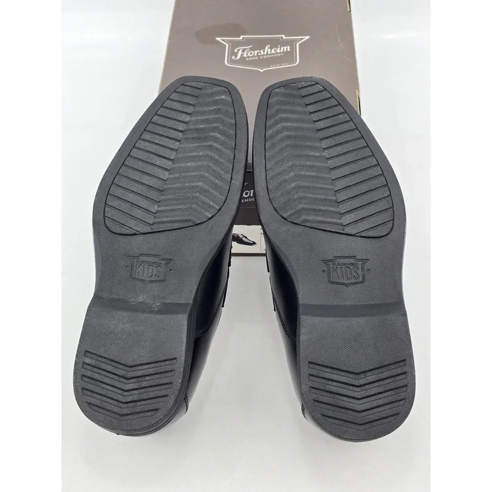 Florsheim Reveal Bit Jr. Loafers Boys 5.5M Black Leather Dress Shoes -New